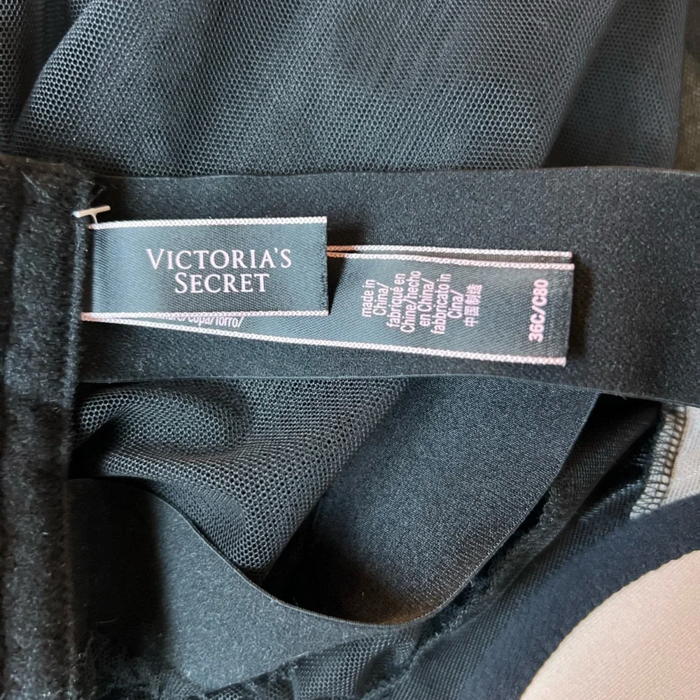 Victoria's Secret Black Babydoll Lingerie Lace Padded Bra | Sheer Mesh 36C NWOT